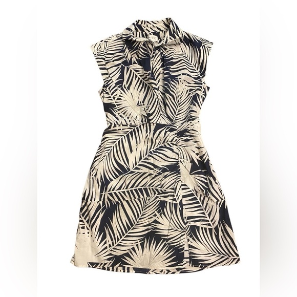 Milly Maxwell Leaf-Print Cap-Sleeve Dress Size 6 - Picture 2 of 9